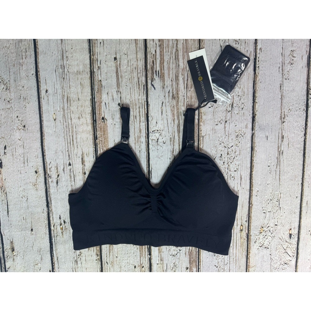 Kindred Bravely Sublime Hands Free Pumping Nursing Bra Black Large Extender NWT